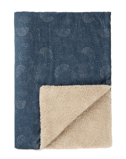 *  Nobodinoz Stories Winter Deken 100x140cm | Gold Bubble/ Night Blue