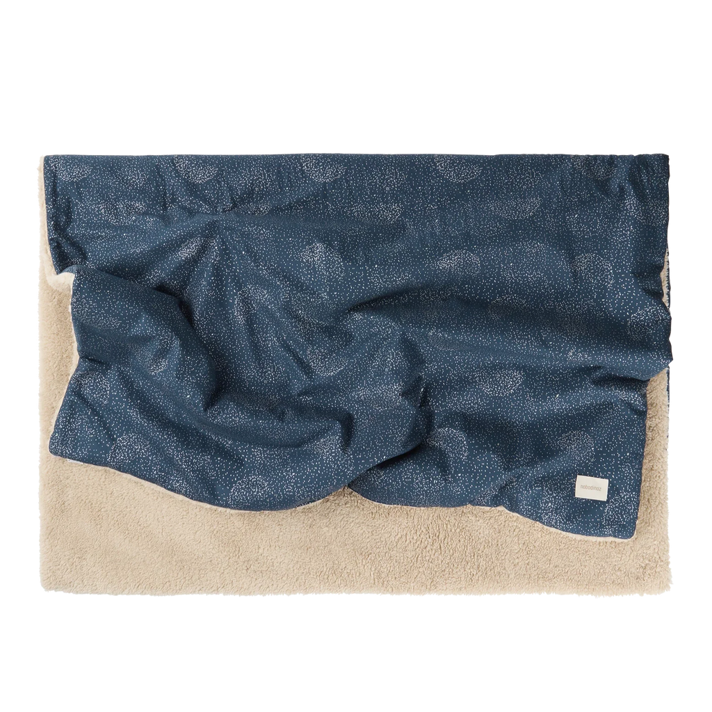 *  Nobodinoz Stories Winter Deken 100x140cm | Gold Bubble/ Night Blue