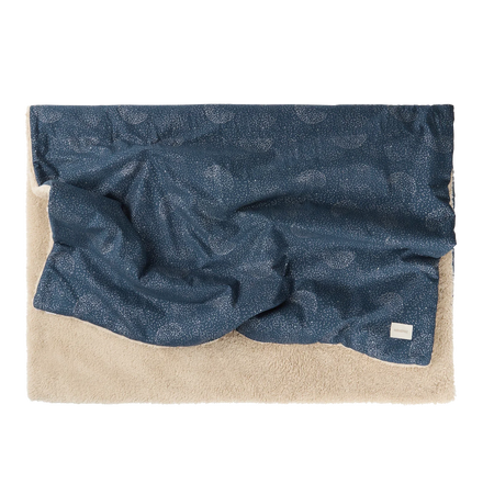 *  Nobodinoz Stories Winter Deken 100x140cm | Gold Bubble/ Night Blue