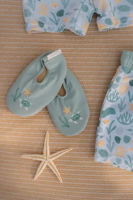 Little Dutch Strandschoenen Seashells Surf Blue