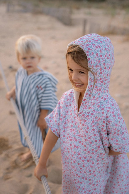 Little Dutch Badponcho Ocean Sea Life Ocean Blue