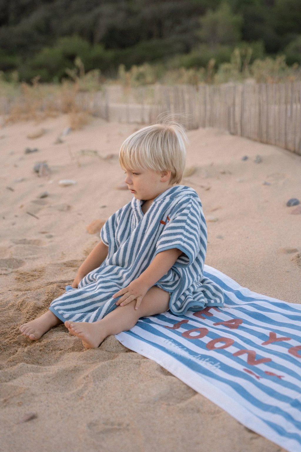 Little Dutch Badponcho Ocean Sea Life Ocean Blue