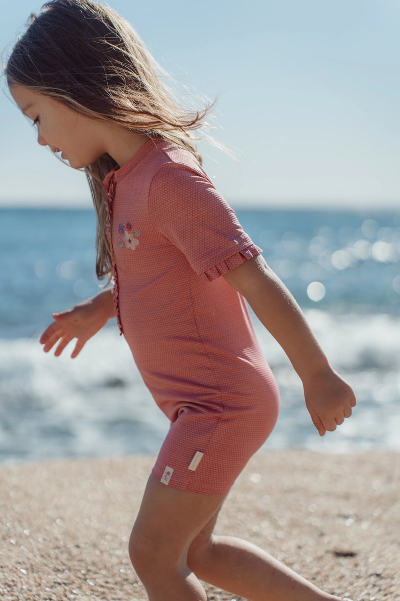 Little Dutch UV Zwempak Korte Mouwen | Dreamy Pink Sparkle