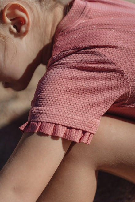 Little Dutch UV Zwempak Korte Mouwen | Dreamy Pink Sparkle