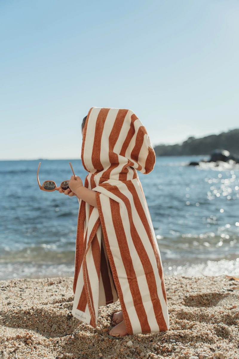 Little Dutch Strandponcho | Ocean World Brown Stripe