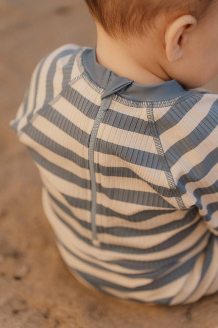 Little Dutch UV Zwempak Korte Mouwen | Ocean Blue Stripes
