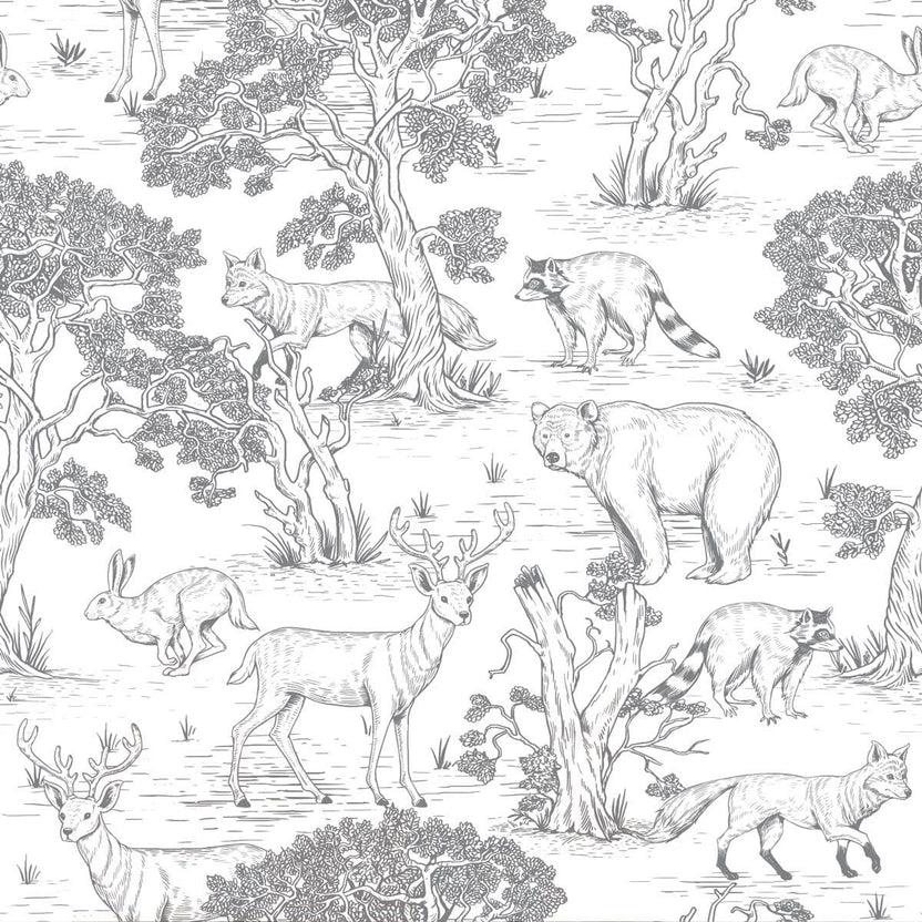 Dekornik Behang Animals White Wallpaper