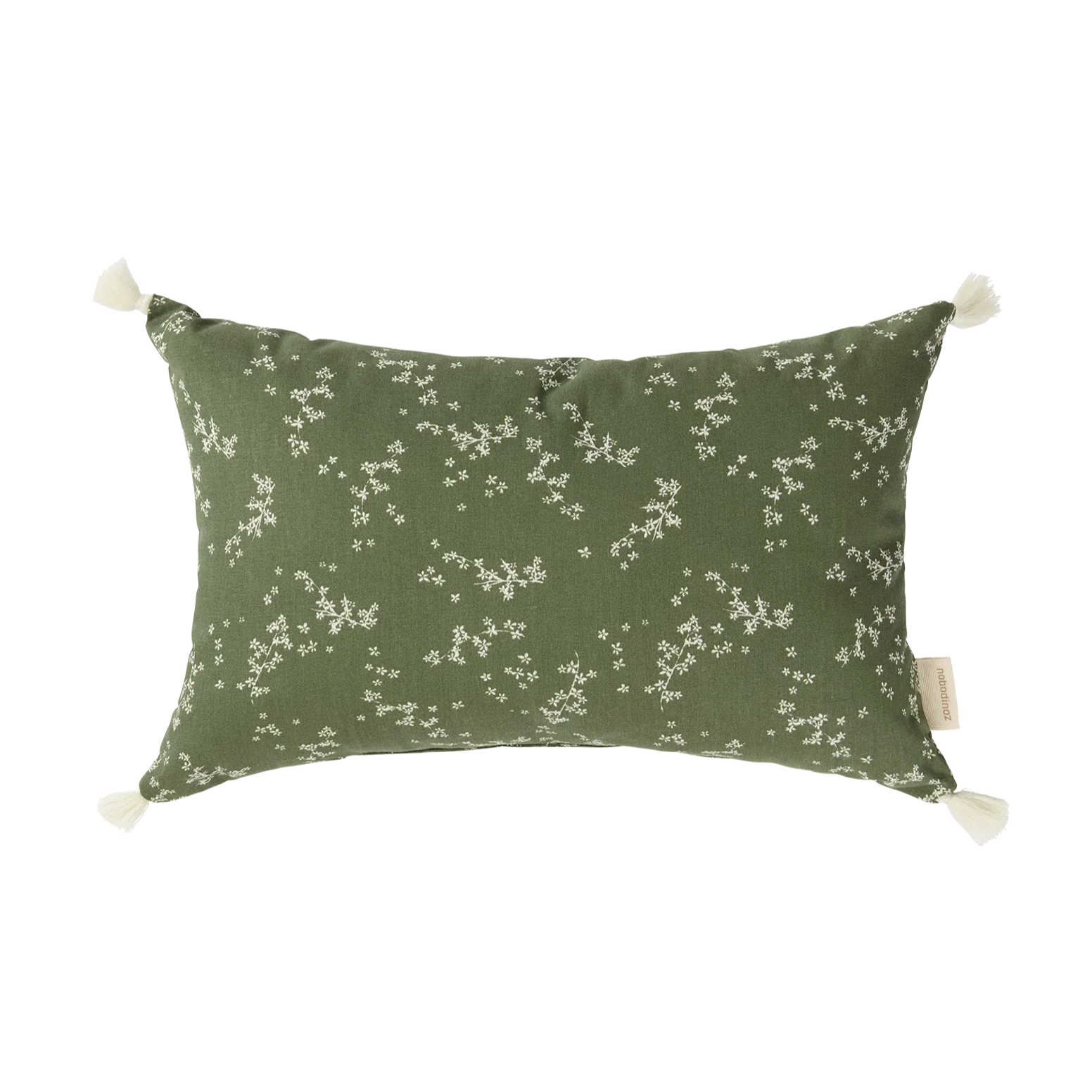 Nobodinoz Stories Kussen Met Franjes 35x20cm | Green Jasmine*