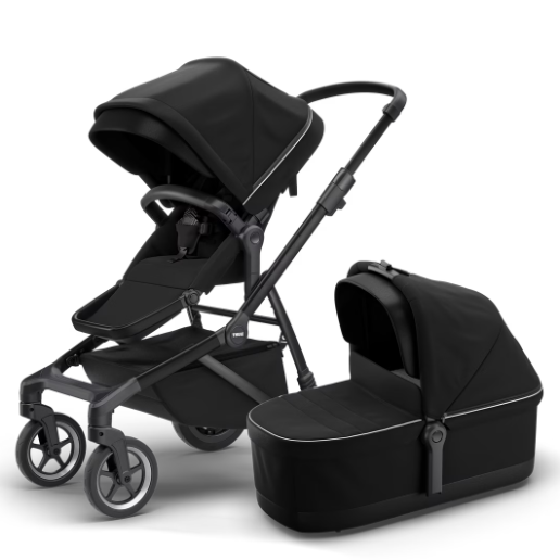 Thule Sleek Stadskinderwagen Met Reiswieg | Midnight Black On Black