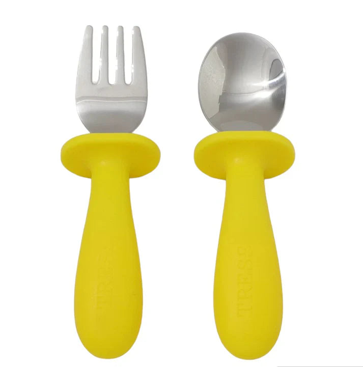 Tress Silicone Lepel en Vork | Smile Yellow