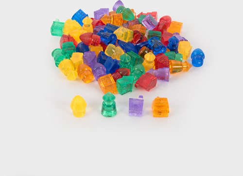 Tickit Doorschijnende Kleurrijke Huizen 4x3 cm | 72 stuks