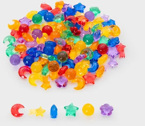 Tickit transparante kleurengalaxy met 108 sorteersteentjes in 6 vormen bij De Gele Flamingo