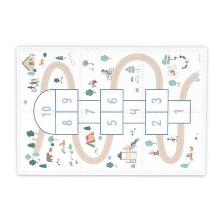 Play & Go EEVAA 2-In-1 Speeltapijt Puzzelmat & Opbergbox | Hinkelpad 120x180cm