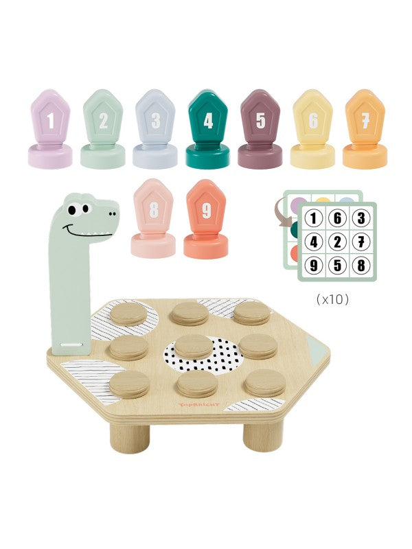 Topbright Happy Dino Twist Houten Cijfers en Kleuren Leren Spel