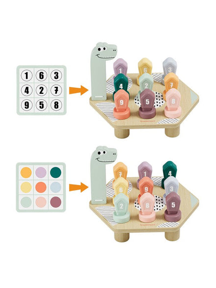 Topbright Happy Dino Twist Houten Cijfers en Kleuren Leren Spel