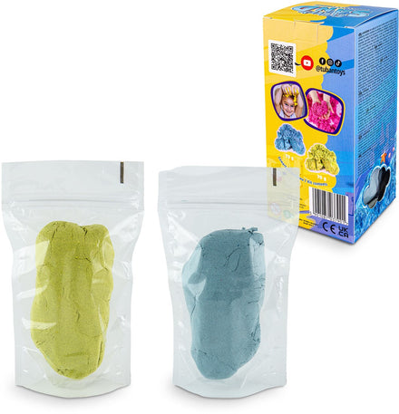 Tuban Kinetisch Zand Fluffy Sand | Blue & Yellow 2 x 70 g