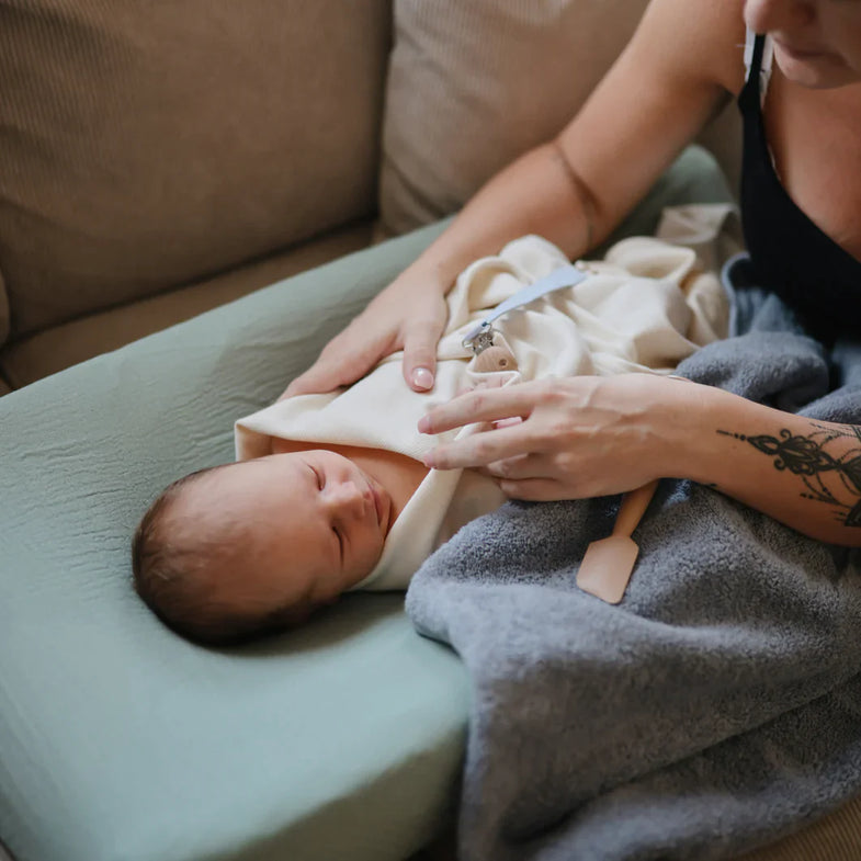 Mushie Ribbed Baby Blanket Deken 89x89cm | Ivory