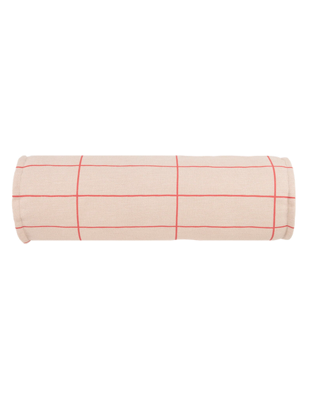 Nobodinoz Vibes Cylinder Kussen 40x40cm | Pink Red Grid