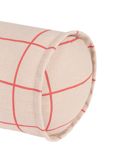 Nobodinoz Vibes Cylinder Kussen 40x40cm | Pink Red Grid