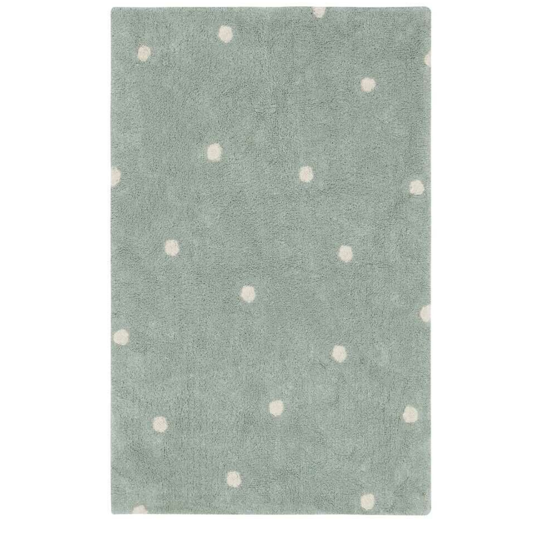 Lorena Canals Machinewasbaar Tapijt Rug 100x150cm | Mini Dot Blue Sage