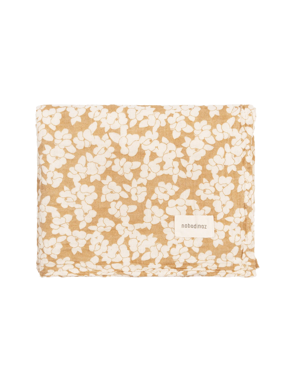 Nobodinoz Wabi Sabi Geboorte Geschenk Swaddle 70x70cm | Golden Brown Sakura