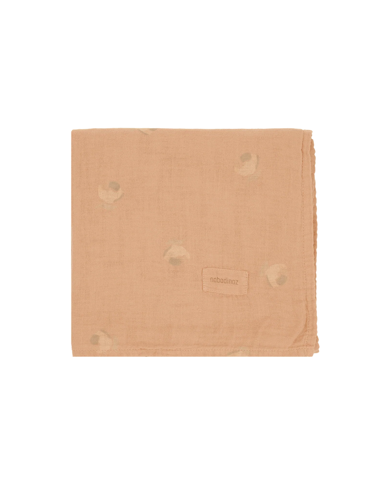 Nobodinoz Wabi Sabi Geboorte Geschenk Swaddle Print 70x70cm | Powder Pink Blossom