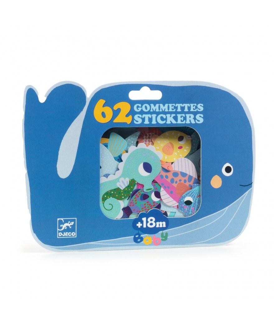 Djeco Set 62 Stickers | Zeedieren