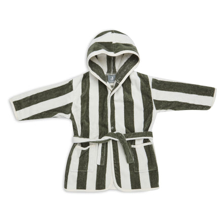 ZZZ Jollein Badjas 3-4 jaar | Stripe Terry Leaf Green