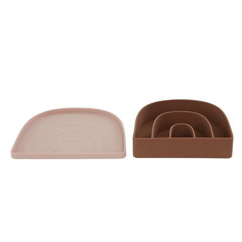OYOY Living Siliconen Bord en Bowl | Rose/Fudge *