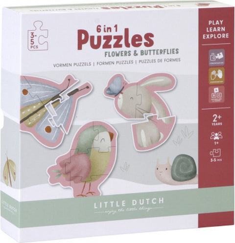 Little Dutch 6-in-1 puzzel Flowers & Butterflies