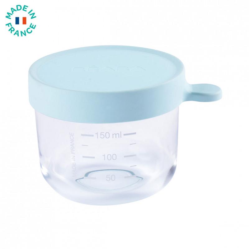 * Béaba Glazen Bewaarpotjes 150ml | Lichtblauw