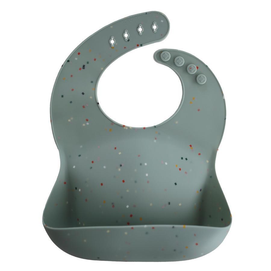 Mushie Bibs Siliconen Slab - Confetti Cambridge Blue