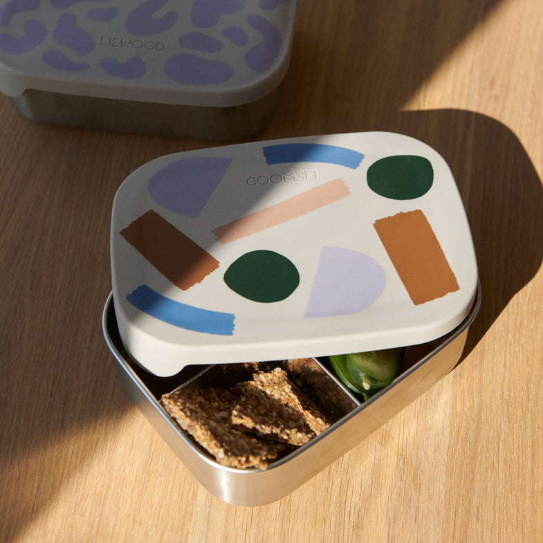 Liewood Arthur Lunch Box Met Vakjes | Paint Stroke / Sandy*