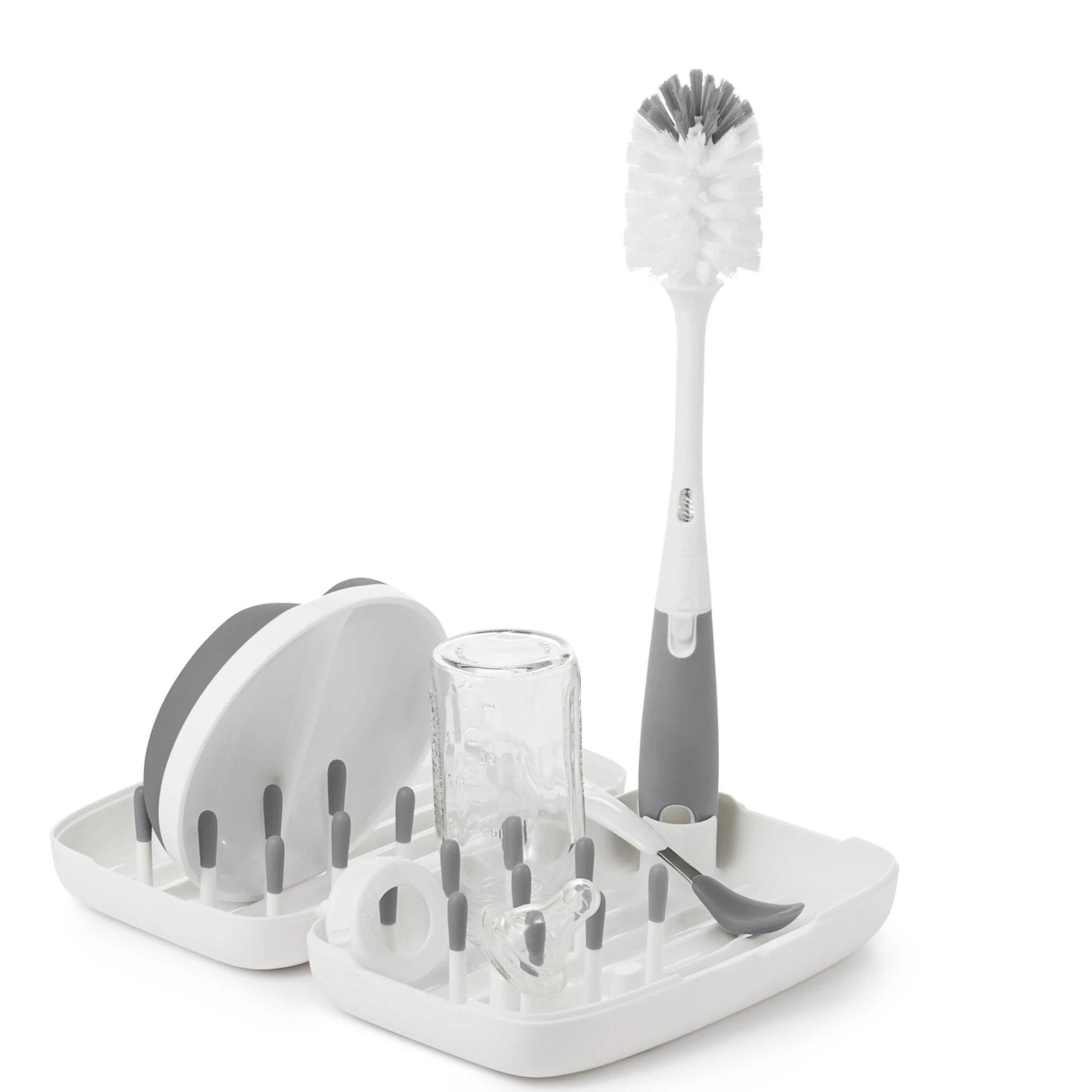 Oxo Tot Flessendroogrek + Borstel Reisset | Grey