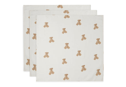 Jollein Hydrofiele Multidoek Small 70x70cm 3-Pack | Teddy Bear