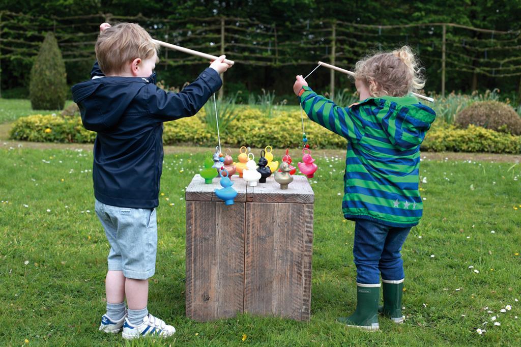 Scratch Set van 6 kermiseendjes met 2 hengels