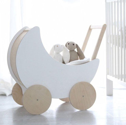 Ooh noo houten poppenwagen wit
