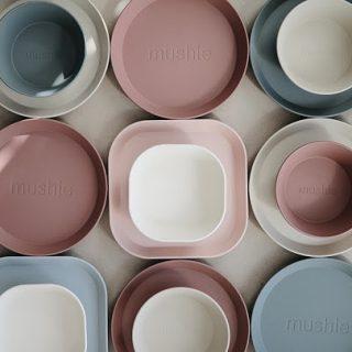Mushie Set 2 Borden Vierkant | Blush