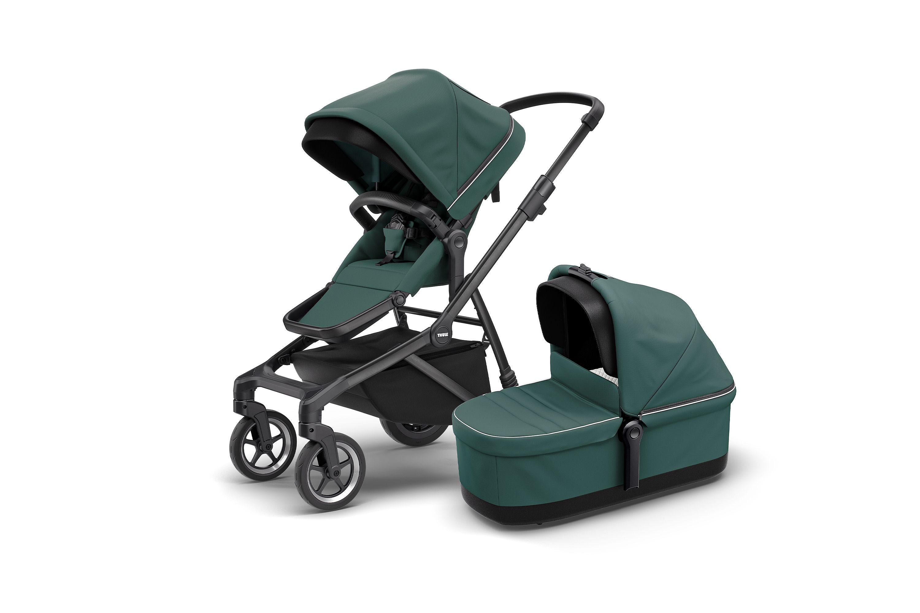 Thule Sleek Stadskinderwagen Met Reiswieg | Mallard Green