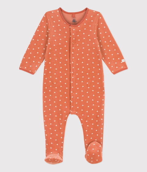 Petit Bateau Baby Pyjama I Hartjes Velours  *