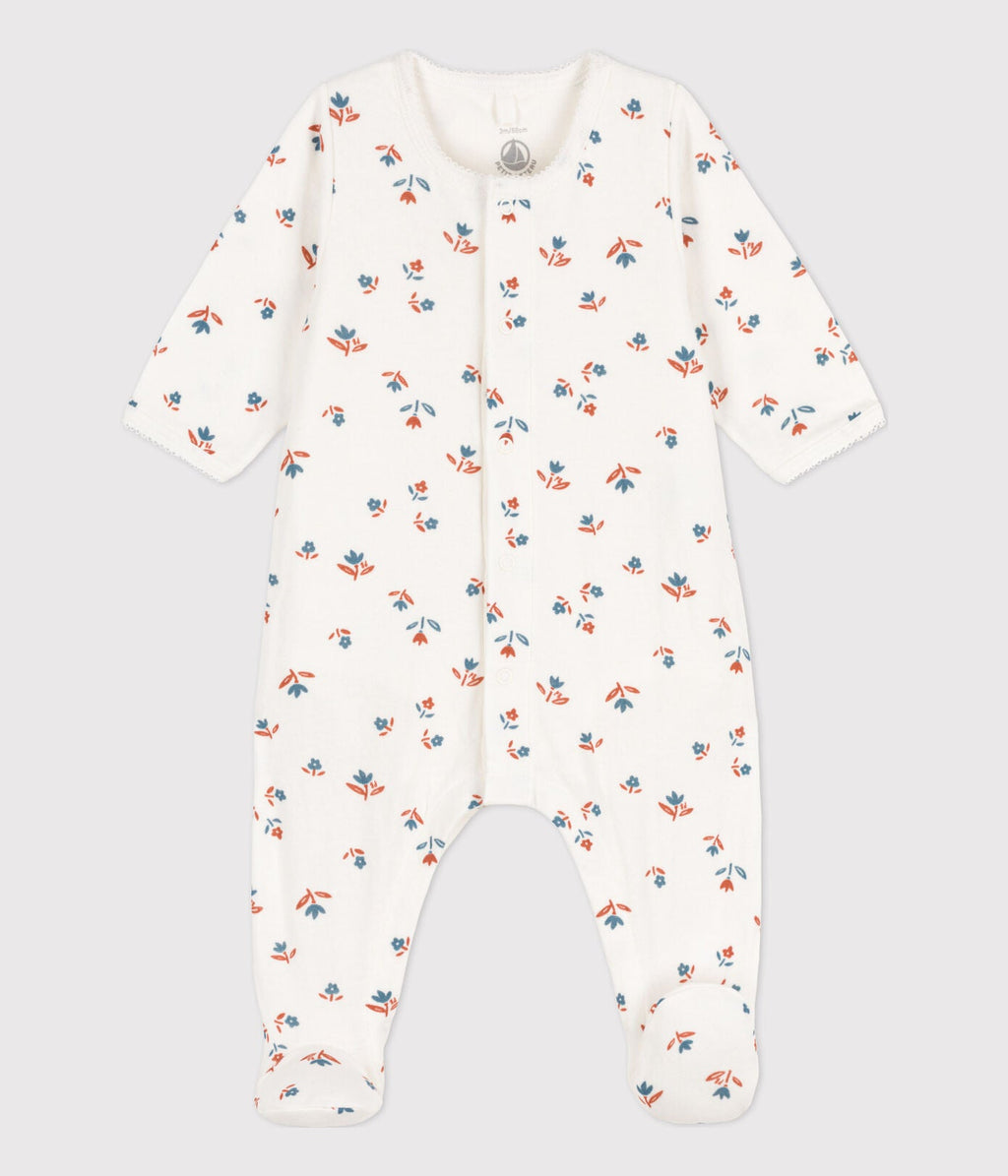 Petit Bateau Baby Pyjama Tubic | Marshmallow Flowers  *