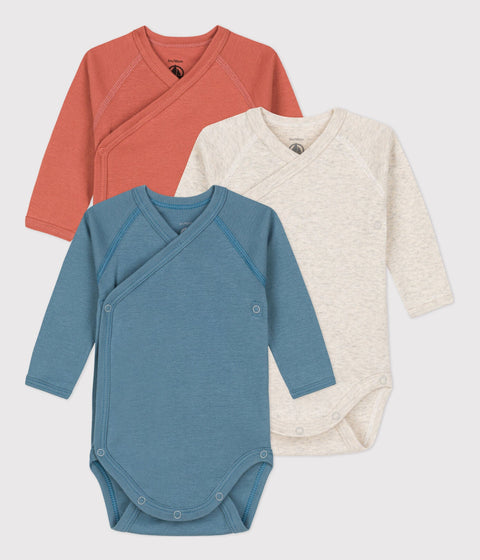 Petit Bateau Set 3 Rompers Met Lange Mouwen