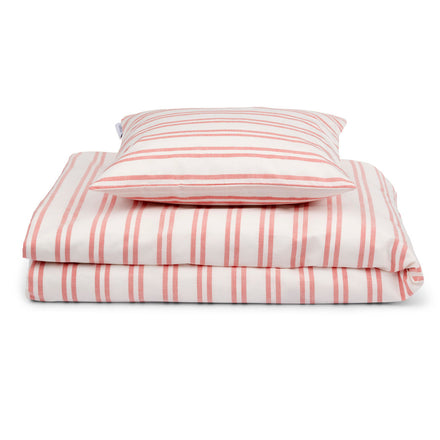 ZZZ Liewood Carl Dekbedset 140x200cm | Stripe Creme De La Creme/ Apple Red