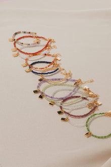 Galore Armband Birthstone January Garnet & Tag | Goud