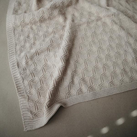 Mushie Knit Deken 80x100cm | Honeycomb Beige