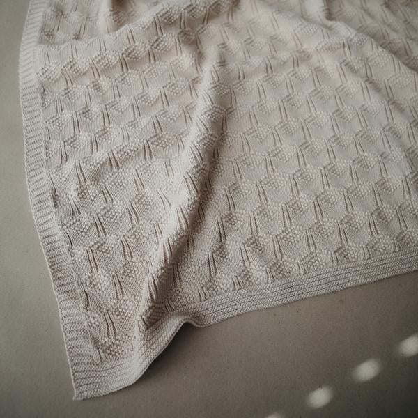 Mushie Knit Deken 80x100cm | Honeycomb Beige
