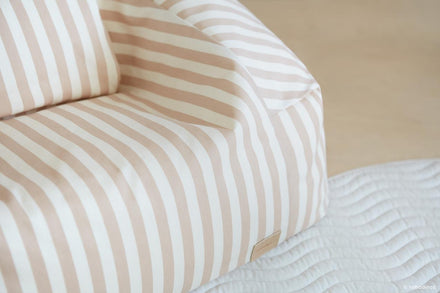 * Nobodinoz Chelsea Twill Beanbag | Taupe Stripes/Natural
