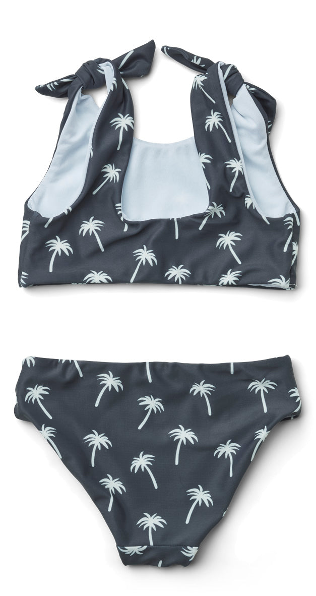Liewood Bow Bikini | Palms/ Dark Blue