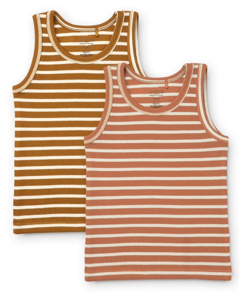 * Liewood Faris Tank Top 2-pack | Stripe Tuscany Rose Multi Mix