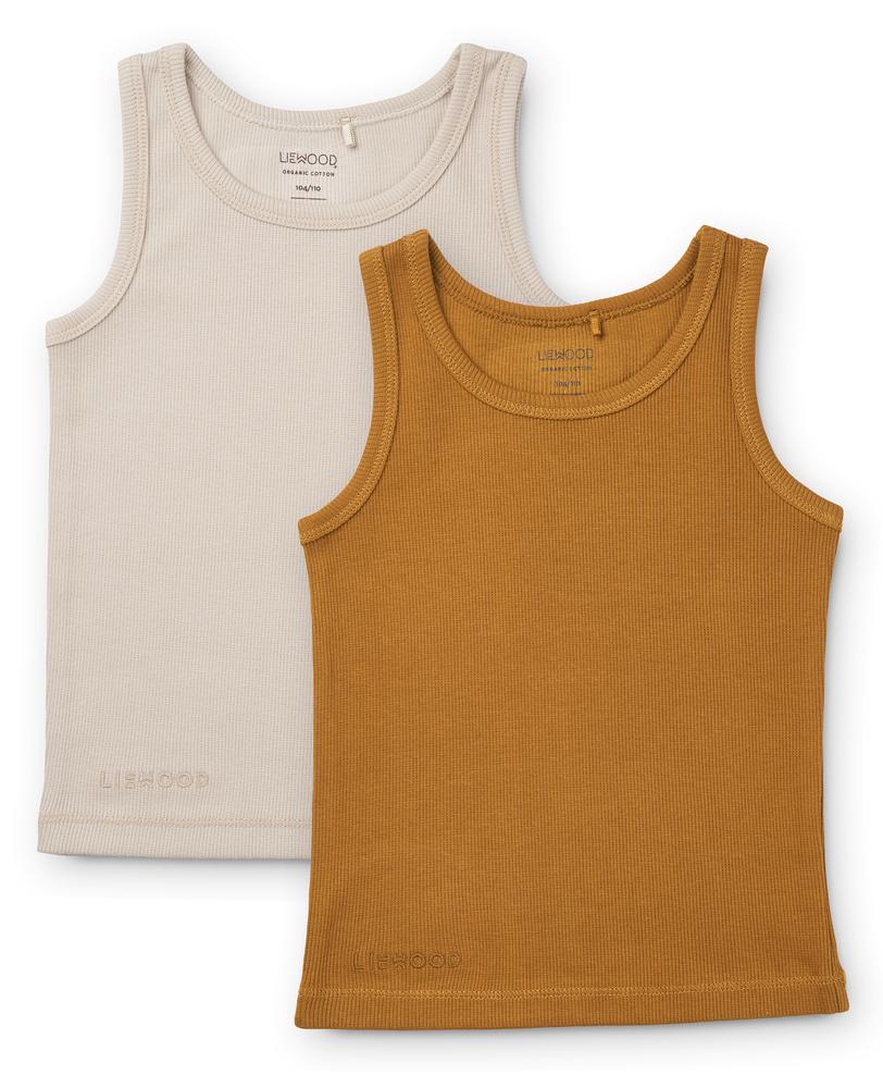 * Liewood Faris Tank Top 2-pack | Golden Caramel Sandy Mix